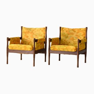 Upholstered Lounge Chairs, 1960s, Set of 2