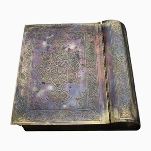 Caja del Corán grabado en metal