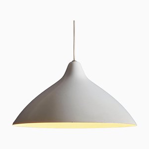 White Pendant Lamp in Aluminum by Lisa Johansson-Pape for Orno, 1960s