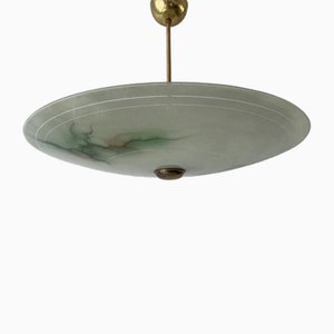 Mid-Century Modern Art Deco Style Glass Ceiling Lamp, Germany, 1950s