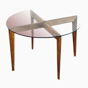 Tavolo basso in legno e vetro di Gio Ponti per Isa Bergamo, 1957
