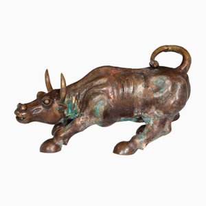 Modernist Artist, Charging Bull, 1960s, Bronze Sculpture