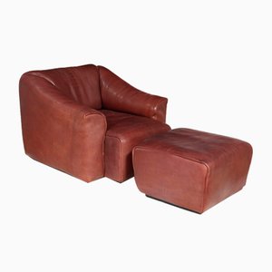Set of Mid-Century Armchair and Stool Ds47 from De Sede, 1970s