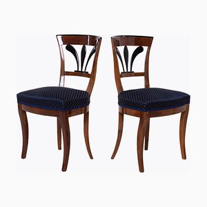 19th Century Biedermeier Walnut Chairs, Germany, Set of 2
