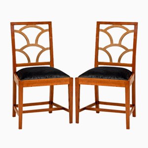 Vintage Art Deco Walnut Side Chairs from Rowley Gallery, 1930s, Set of 2