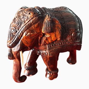 Escultura de elefante de palisandro, años 70