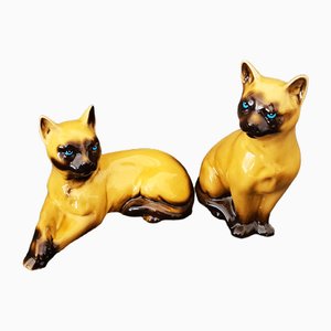 Siamesische Katzenfiguren, 2er Set