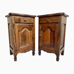 French Oak Nightstands, 1890s, Set of 2