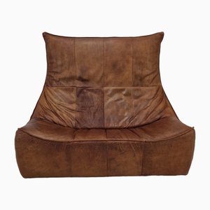 The Rock Sofa in Brown Leather by Gerard Van Den Berg, 1970s