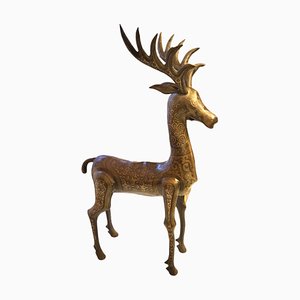 Scultura di cervo, anni '80, bronzo