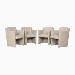 7100 Leather Chairs Gray Blue from Rolf Benz, Set of 4