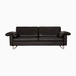 Conseta Leather Three Seater Sofa in Black from Cor