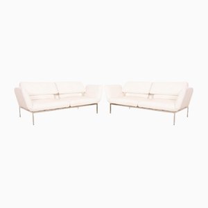 Roro Leather Sofas in White from Brühl, Set of 2