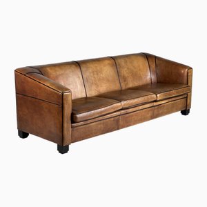 Vintage Three-Seater Sofa in Leather