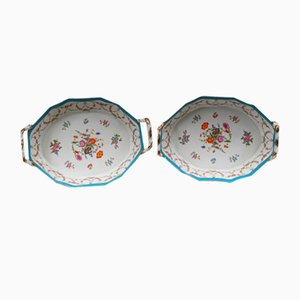 Porcelain Floral Dishes from Sevres, Set of 2