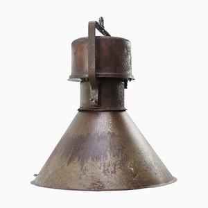 Lampes à Suspension Industrielles Vintage en Métal Brun Rouille