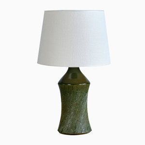 Green Ceramic Table Lamp by Henry Brandi for Brandi Vejbystrand, Sweden, 1960s