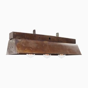 Lámparas colgantes industriales vintage de hierro oxidado