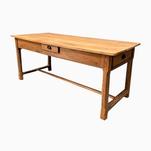 French Elm and Oak Rustic Farmers Table, 1890s