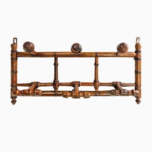 Antique French Faux Bamboo Coat Rack, 1890s