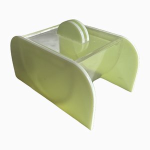Caja de cosméticos Art Déco de vidrio acrílico verde menta