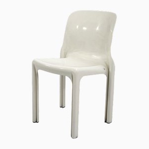 Weißer Selene Stuhl von Vico Magistretti für Artemide, 1970er
