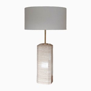 Large Table Lamp in Travertine, Italy, 1970s