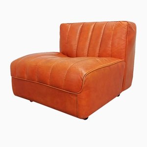 Model 9000 Lounge Chair in Cognac Leather attributed to Tito Agnoli for Arflex, 1970s