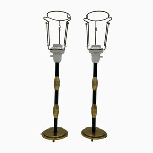 Scandinavian Modern Table Lamps in Metal and Brass, 1950s, Set of 2
