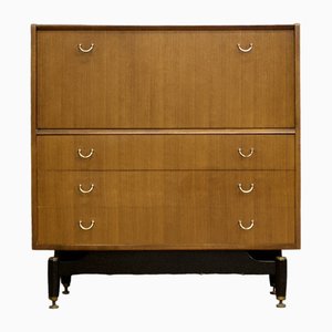 Mid-Century Tola and Black Tallboy Chest from G Plan, 1950s