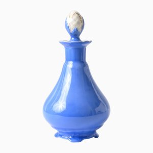Botella antigua de porcelana azul de Carl Tielsch, década de 1890