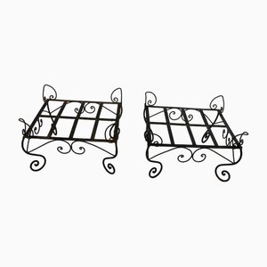 Wrought Iron Vase Holders, Italy, 1970s, Set of 2