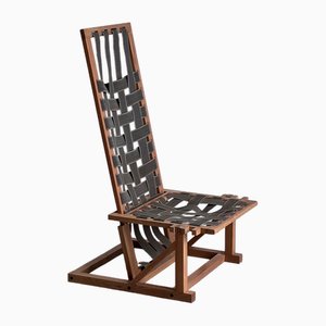 Vintage Stuhl aus Holz & Stoff, 1980er