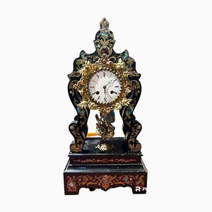 Horloge de Cheminée Boulle Antique, France, 1890s