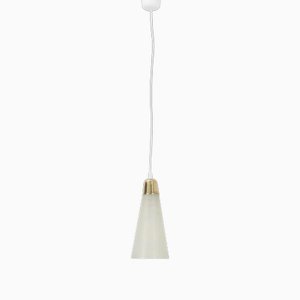 Pendant Light in Glass and Brass