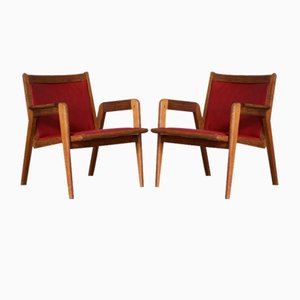 Leather Chairs by Jacques Hauville, 1950s, Set of 2