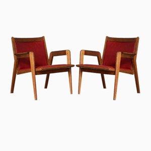 Set of Leather Chairs by Jacques Hauville, 1950s