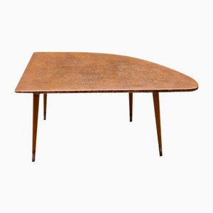 Table Vintage en Cuivre et Bois, 1950s