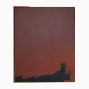 Bodasca, Monochrome Abstract Bordeaux Composition, Acrylic on Canvas