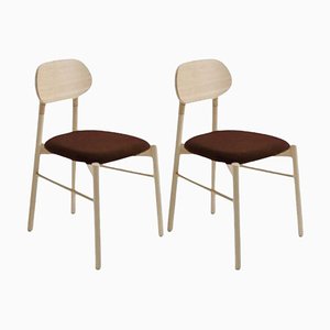 Bokken Upholstered Chairs in Natural Beech by Colé Italia, Set of 2