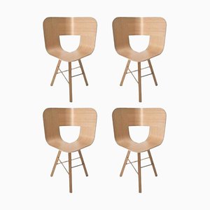 Tria Wood Legs Chair in Natural Oak by Colé Italia, Set of 2