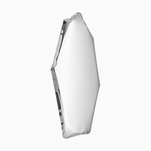 Espejo de pared escultural Tafla C4 de acero inoxidable de Zieta