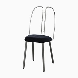 Nollie Stuhl aus schwarzem und verchromtem Metall von Lapiegawd