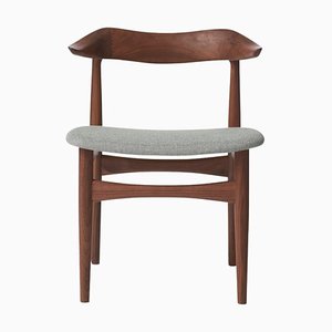 Cow Horn Chair in Walnut and Light Grey by Warm Nordic