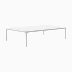 Xaloc White Coffee Table 120 with Glass Top by Mowee