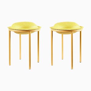 Set of Yellow Cana Stools by Pauline Deltour