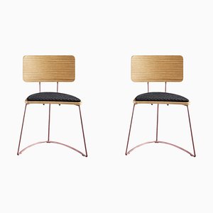 Boomerang Chair in Black by Pepe Albargues, Set of 2