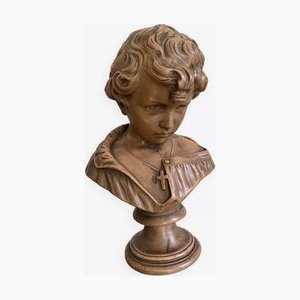 Buste d'Enfant en Terre Cuite, 1800s