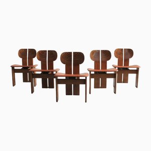 Five Africa Dining Chair Chair by Tobia & Afra Scarpa for Maxalto Artona, Italy, 1970s, Set of 5
