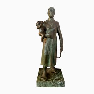 After Libero Andreotti, Figur, 20. Jh., Bronze auf Marmorsockel